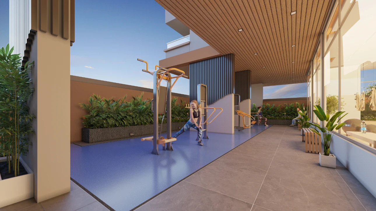 Open-air fitness deck